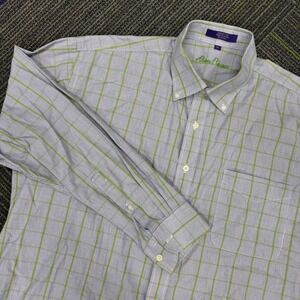 Alan Flusser Mens XL Long‎ Sleeve Button Down Plaid Dress Shirt